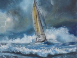 Voilier dans la tempête